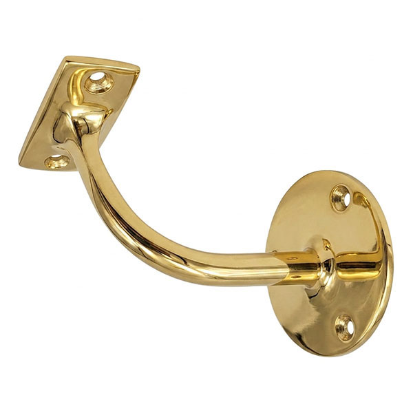 Pircher Supporto per Corrimano Tondo 3 Fori Ottone Lucido D.MM 55 - PIRCHER OBERLAND - Immagine 2